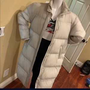 Long cream puffer Jacket